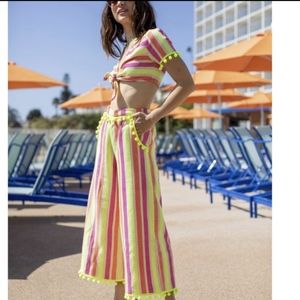 Tessora Lydia Crop Top Neon Yellow/Pink NWT!